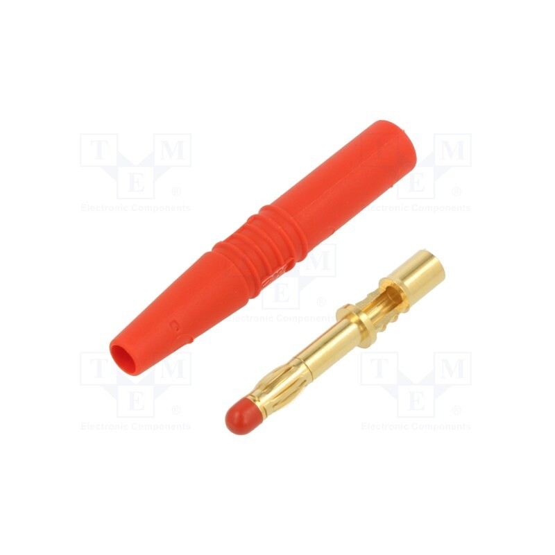 1 pcs x STu00c4UBLI - 22.2663-22 - Plug, 4mm banana, 32A, 1kV, red, insulated, 2.5mm2, gold-plated