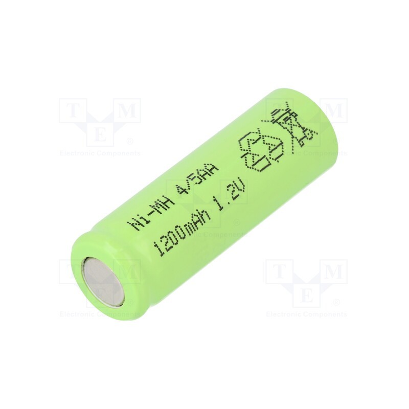 1 pcs x JJJ - J-4/5AA1200 - Re-battery: Ni-MH, 4/5AA, 1.2V, 1200mAh, Ø13.9x42.6mm