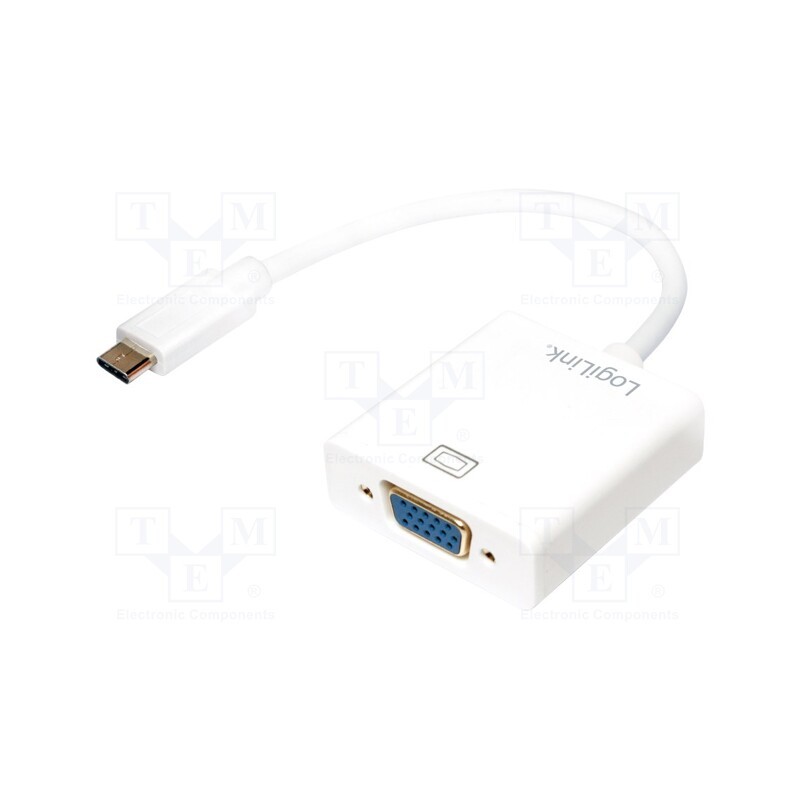 1 pcs x LOGILINK - UA0237A - Adapter, USB 3.0, D-Sub 15pin HD socket,USB C plug, 140mm, white