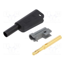 1 pcs x STu00c4UBLI - 66.2023-21 - 4mm banana, 32A, 1kV, black, insulated,with 4mm axial socket