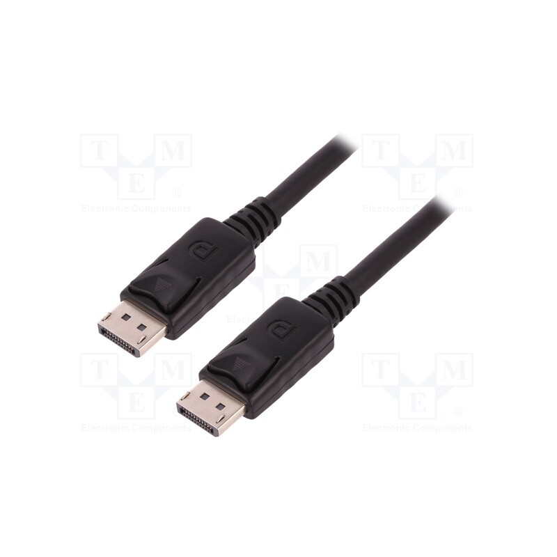 1 pcs x QOLTEC - 50447 - Cable, DisplayPort 1.2, DisplayPort plug,both sides, 3m, black