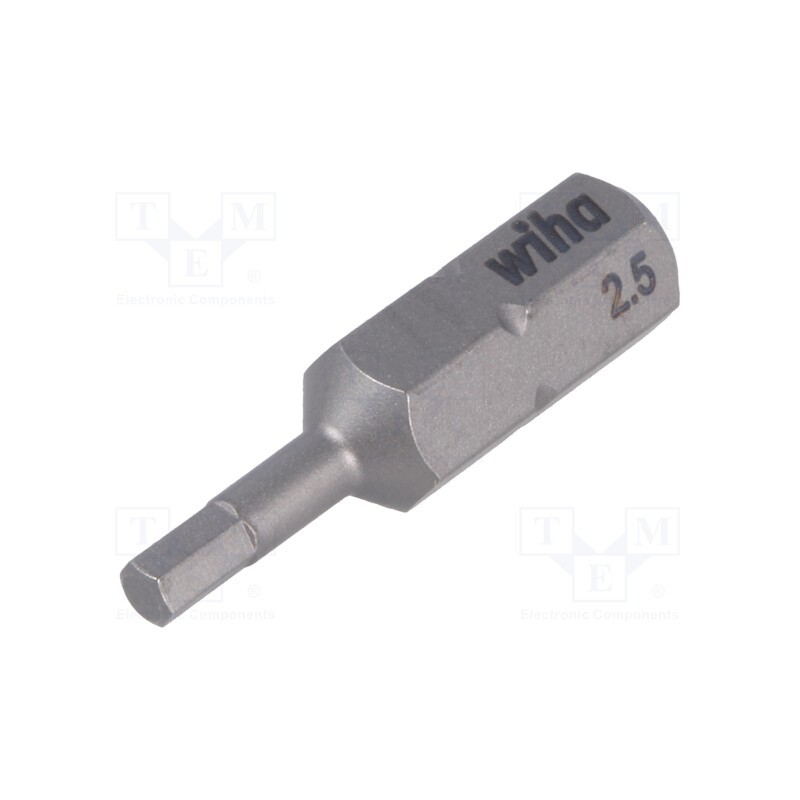 1 pcs x WIHA - 1704 - Screwdriver bit, hex key, HEX 2,5mm, Overall len: 25mm, STANDARD