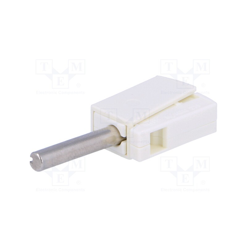 1 pcs x WAGO - 215-611 - Plug, 4mm banana, 20A, 42V, white, non-insulated, 40mm