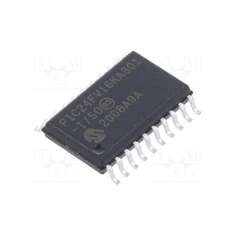 1 pcs x MICROCHIP TECHNOLOGY - PIC24FV16KA301-I/SO - IC: PIC microcontroller, 16kB, 32MHz, SMD, SO20, PIC24