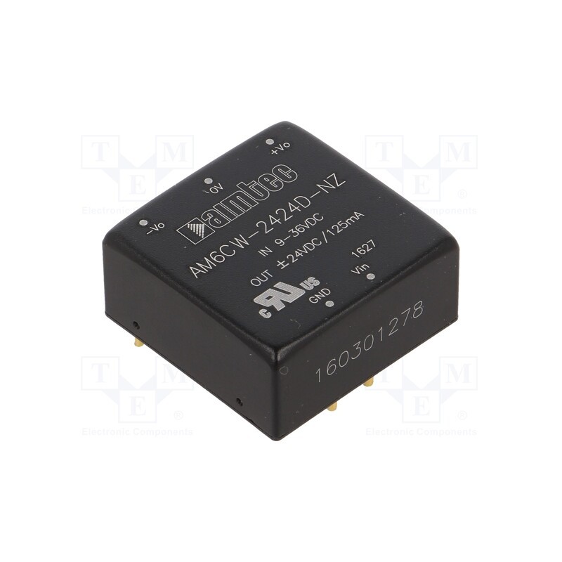 1 pcs x AIMTEC - AM6CW-2424D-NZ - Converter: DC/DC, 6W, Uin: 9÷36V, Uout: 24VDC, Uout2: -24VDC, 1'x1'