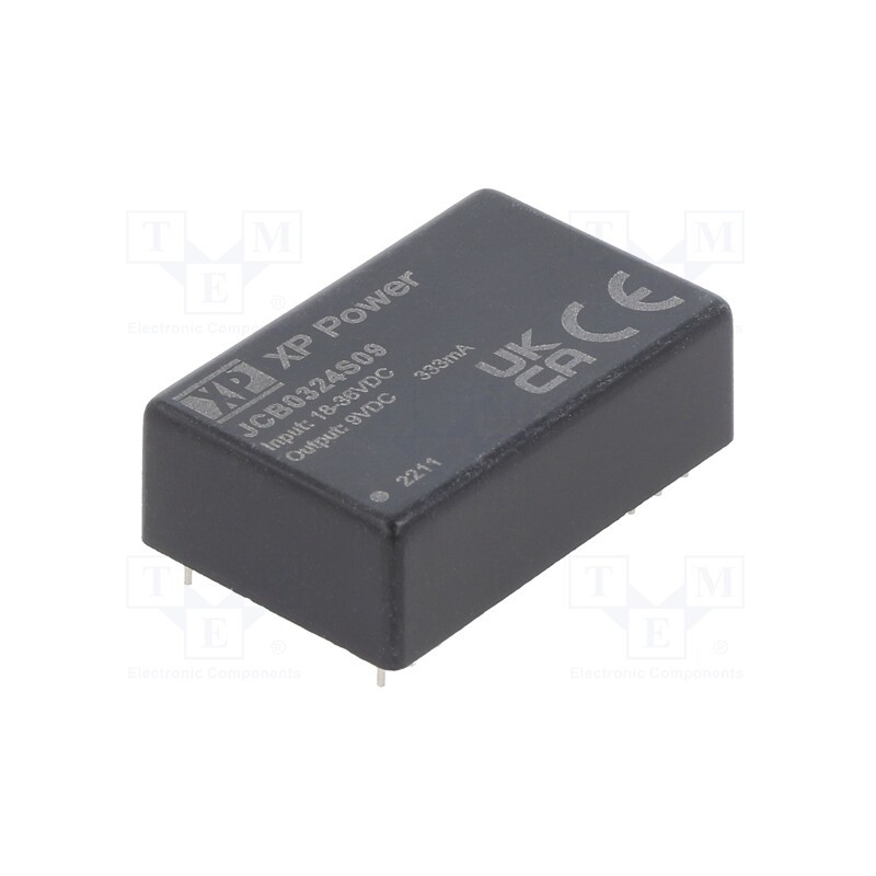 1 pcs x XP POWER - JCB0324S09 - Converter: DC/DC, 3W, Uin: 18÷36V, Uout: 9VDC, Iout: 333mA, 400kHz