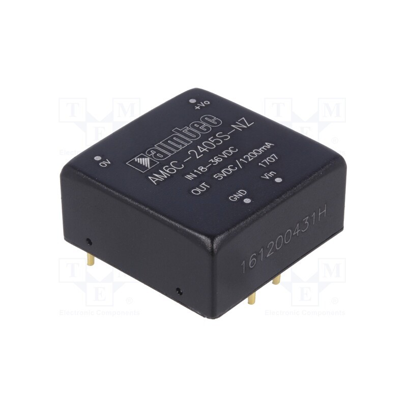 1 pcs x AIMTEC - AM6C-2405S-NZ - Converter: DC/DC, 6W, Uin: 18÷36V, Uout: 5VDC, Iout: 1.2A, 1'x1'