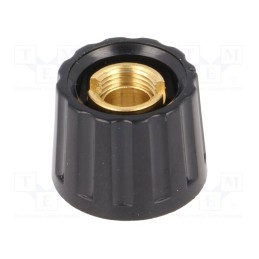 1 pcs x MENTOR - 332.6 - Knob, without pointer, plastic, Øshaft: 6mm, Ø20x15mm, black