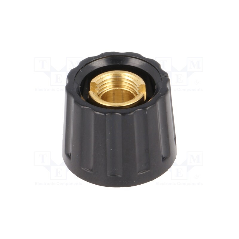 1 pcs x MENTOR - 332.6 - Knob, without pointer, plastic, Øshaft: 6mm, Ø20x15mm, black
