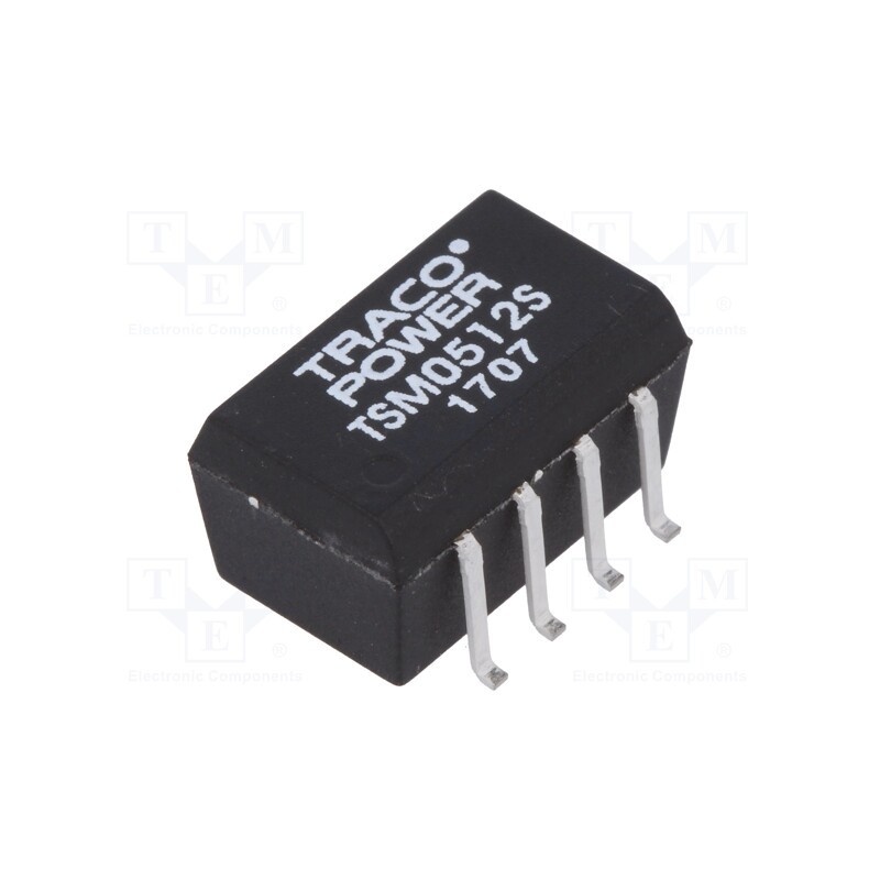 1 pcs x TRACO POWER - TSM 0512S - Converter: DC/DC, 1W, Uin: 4.5÷5.5V, Uout: 12VDC, Iout: 80mA, SMD