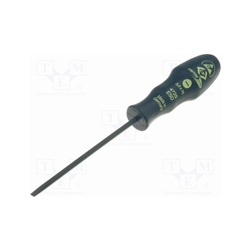 1 pcs x C.K - T4725ESD 03 - Screwdriver, slot, SL 3, ESD, Blade length: 75mm