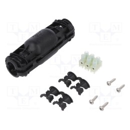 1 pcs x HELLERMANNTYTON - 435-01651 - Gel cable joint, RELICON, polyamide, IP68, black, Y: 100mm, X: 24mm