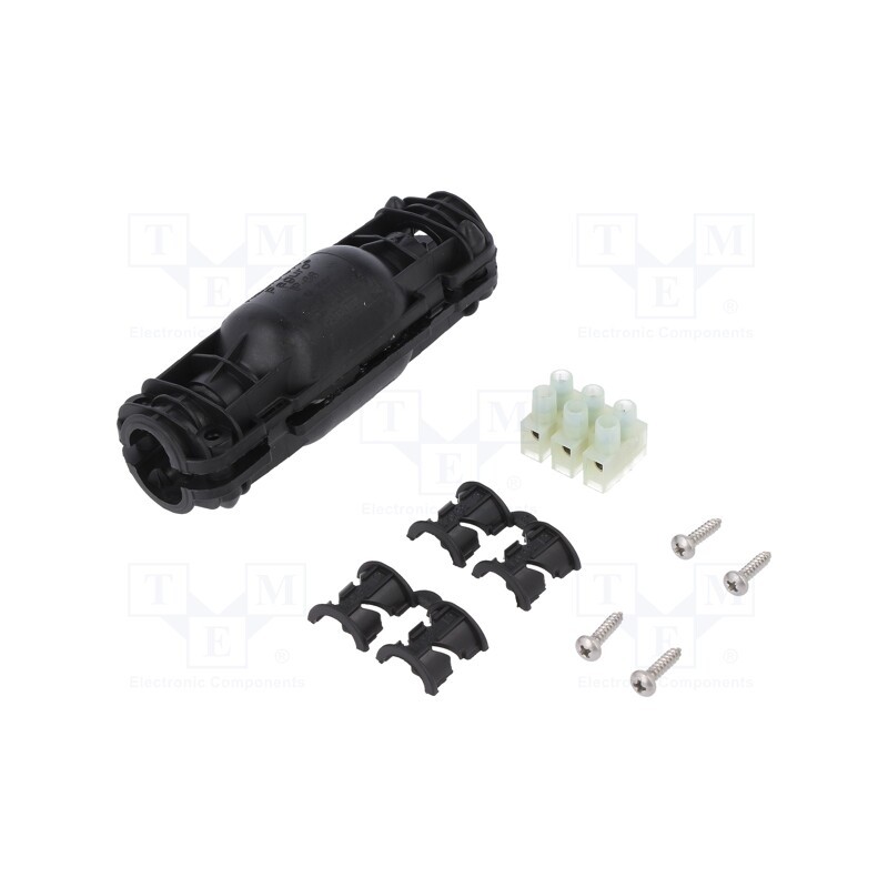 1 pcs x HELLERMANNTYTON - 435-01651 - Gel cable joint, RELICON, polyamide, IP68, black, Y: 100mm, X: 24mm