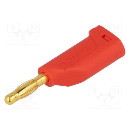 1 pcs x SCHu00dcTZINGER - FK 15 L AU / 1 / RT - Plug, 4mm banana, 16A, 33VAC, 70VDC, red, Max.wire diam: 4mm, 1mm2