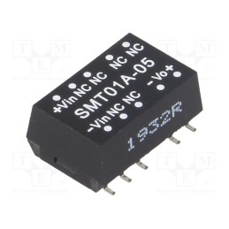 1 pcs x MEAN WELL - SMT01A-05 - Converter: DC/DC, 1W, Uin: 9÷18V, Uout: 5VDC, Iout: 20÷200mA, SMD