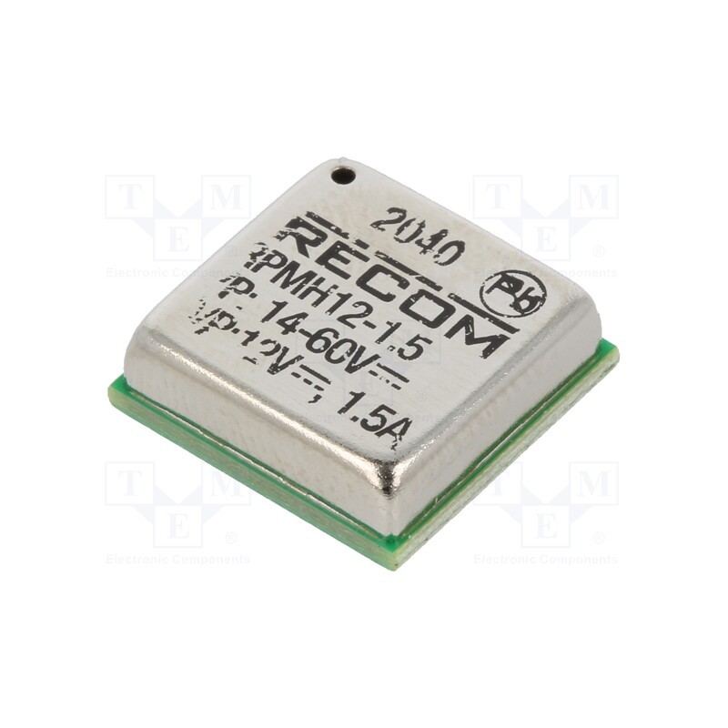 1 pcs x RECOM - RPMH12-1.5-CT - Converter: DC/DC, Uin: 14÷60V, Uout: 12VDC, Iout: 1.5A, SMD, SMT