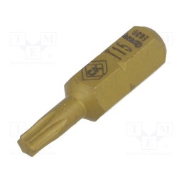 1 pcs x C.K - T4557TIN 15 - Screwdriver bit, Torx®, TX15, Overall len: 25mm