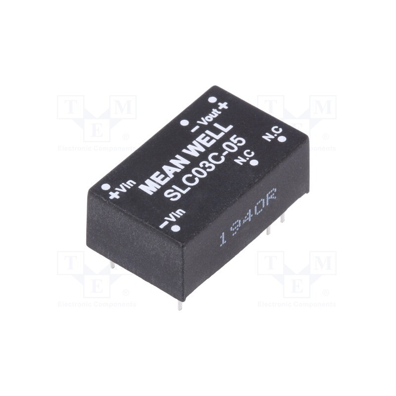 1 pcs x MEAN WELL - SLC03C-05 - Converter: DC/DC, 3W, Uin: 36÷75V, Uout: 5VDC, Iout: 600mA, DIP16