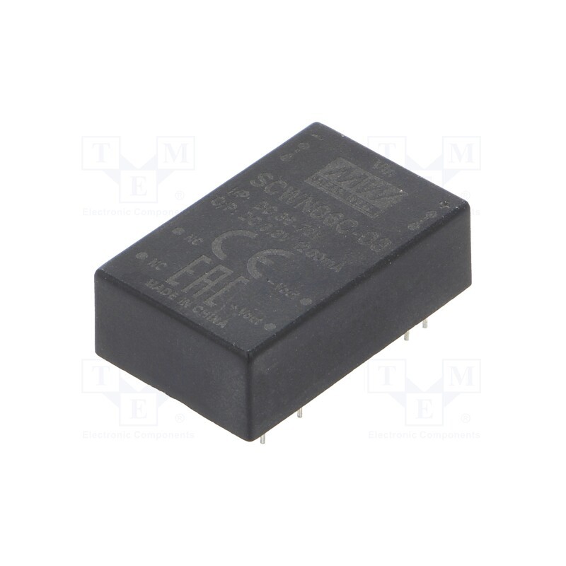 1 pcs x MEAN WELL - SCWN06C-03 - Converter: DC/DC, 6W, Uin: 36÷72V, Uout: 3.3VDC, Iout: 1200mA, DIP24