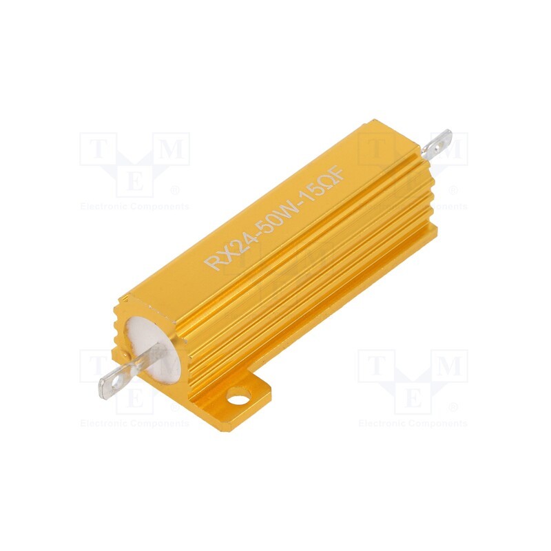 1 pcs x SR PASSIVES - AHP50W-15RF - Resistor: wire-wound, with heatsink, 15Ω, 50W, ±1%, 50ppm/°C