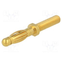 1 pcs x SCHu00dcTZINGER - FK 1211 AU - Plug, 4mm banana, 32A, 60VDC, 35mm, gold-plated, on panel,screw