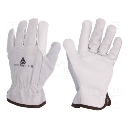 1 set x DELTA PLUS - FCN2908 - Protective gloves, Size: 8, natural leather, FCN29