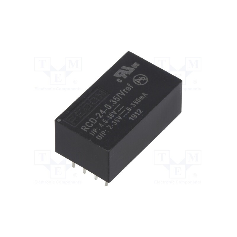 1 pcs x RECOM - RCD-24-0.35/VREF - Converter: DC/DC, Uin: 4.5÷36V, Uout: 2÷35VDC, Iout: 350mA, PCB, LED