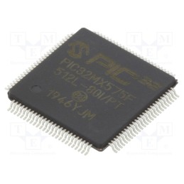 1 pcs x MICROCHIP TECHNOLOGY - PIC32MX575F512L-80I/PT - IC: PIC microcontroller, 512kB, 2.3÷3.6VDC, SMD, TQFP100, PIC32
