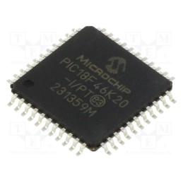 1 pcs x MICROCHIP TECHNOLOGY - PIC18F46K20-I/PT - IC: PIC microcontroller, 64MHz, 1.8÷3.6VDC, SMD, TQFP44, PIC18