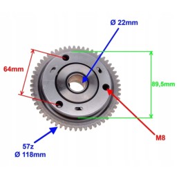 Atv kinroad 200 4t free wheel starter clutch