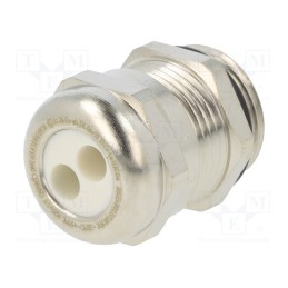 1 pcs x HUMMEL - 1.687.2003.50 - Cable gland, multi-hole, M20, 1.5, IP68, brass, Holes no: 2, 5mm