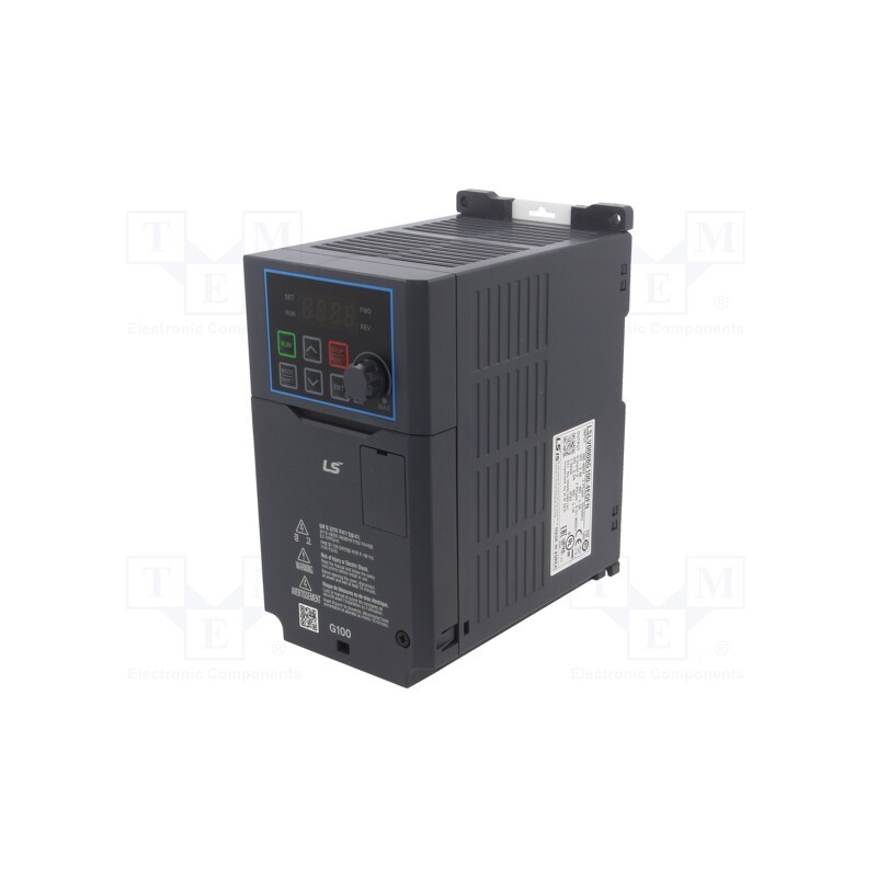 1 pcs x LS ELECTRIC - LV0008G100-4EOFN - Vector inverter, 0.75kW, 3x400VAC, 3x380÷480VAC, 0÷12VDC, IN: 5