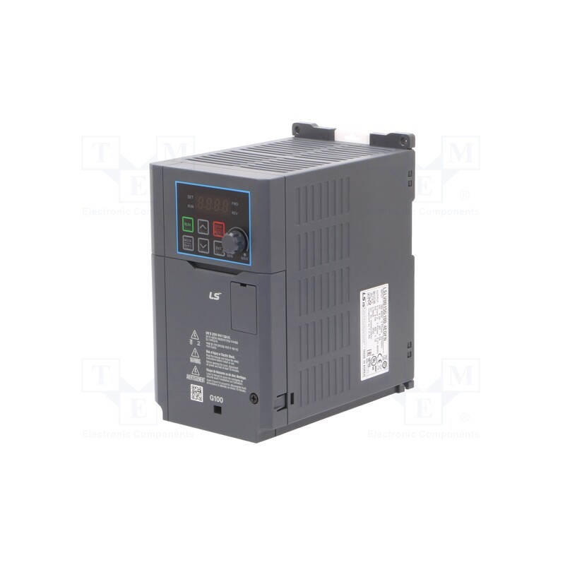1 pcs x LS ELECTRIC - LV0015G100-4EOFN - Vector inverter, 1.5kW, 3x400VAC, 3x380÷480VAC, 0÷12VDC, IN: 5