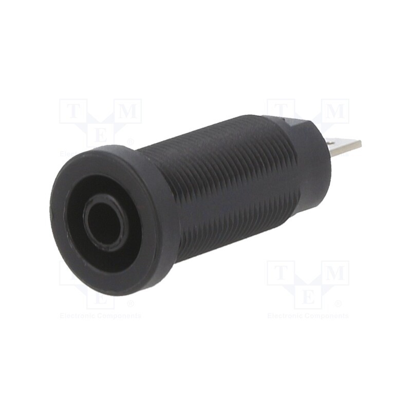 1 pcs x STu00c4UBLI - 66.9665-21 - Socket, 4mm banana, 24A, 1kV, black, nickel plated, on panel
