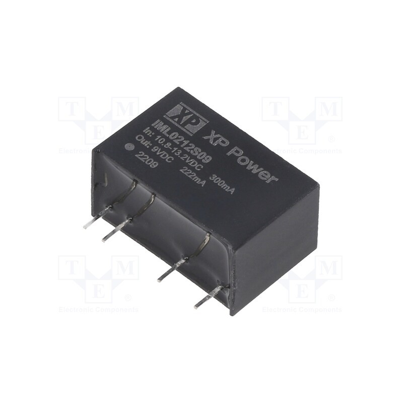 1 pcs x XP POWER - IML0212S09 - Converter: DC/DC, 2W, Uin: 10.8÷13.2V, Uout: 9VDC, Iout: 222mA, SIP7