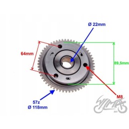 Starter clutch free wheel atv 200 bashan