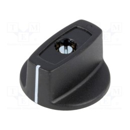 1 pcs x OKW - A2431060 - Knob, with pointer, ABS, Øshaft: 6mm, Ø31x16mm, black, Shaft: smooth