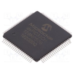 1 pcs x MICROCHIP TECHNOLOGY - DSPIC33CH128MP508-I/PT - IC: dsPIC microcontroller, 128kB, 20kBSRAM, TQFP80, 3÷3.6VDC