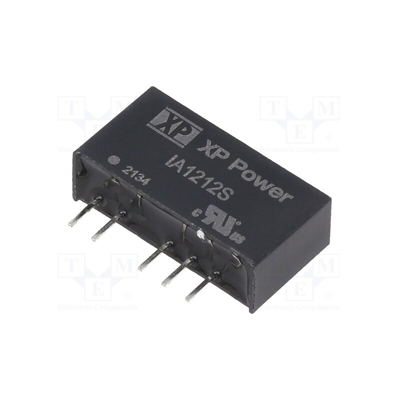 1 pcs x XP POWER - IA1212S - Converter: DC/DC, 1W, Uin: 12V, Uout: 12VDC, Uout2: -12VDC, Iout: 42mA