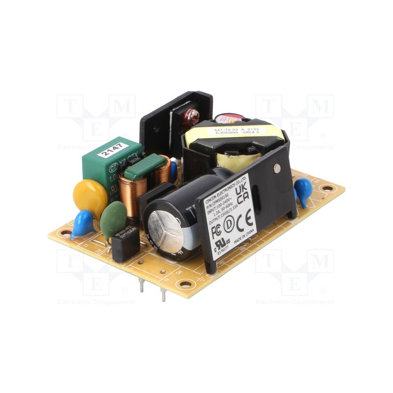 1 pcs x CINCON - CFM50S150-P - Converter: AC/DC, 50W, 90÷264VAC, Usup: 120÷370VDC, Uout: 15VDC