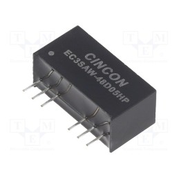 1 pcs x CINCON - EC3SAW-48D05HP - Converter: DC/DC, 3W, Uin: 18÷74V, Uout: 5VDC, Uout2: -5VDC, 100kHz