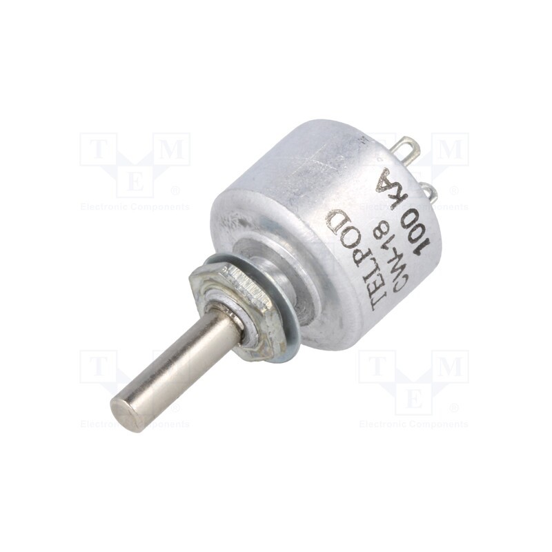 1 pcs x TELPOD - CW-18-100K-20P-1 - Potentiometer: shaft, single turn, 100kΩ, 1W, ±20%, 4mm, linear, THT