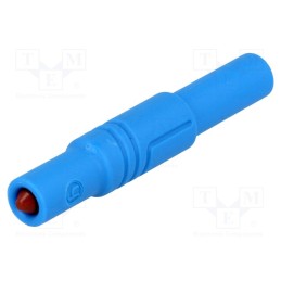 1 pcs x HIRSCHMANN T&M - LAS S G BL - Plug, 4mm banana, 24A, 1kVDC, blue, insulated,with protection, 3mΩ