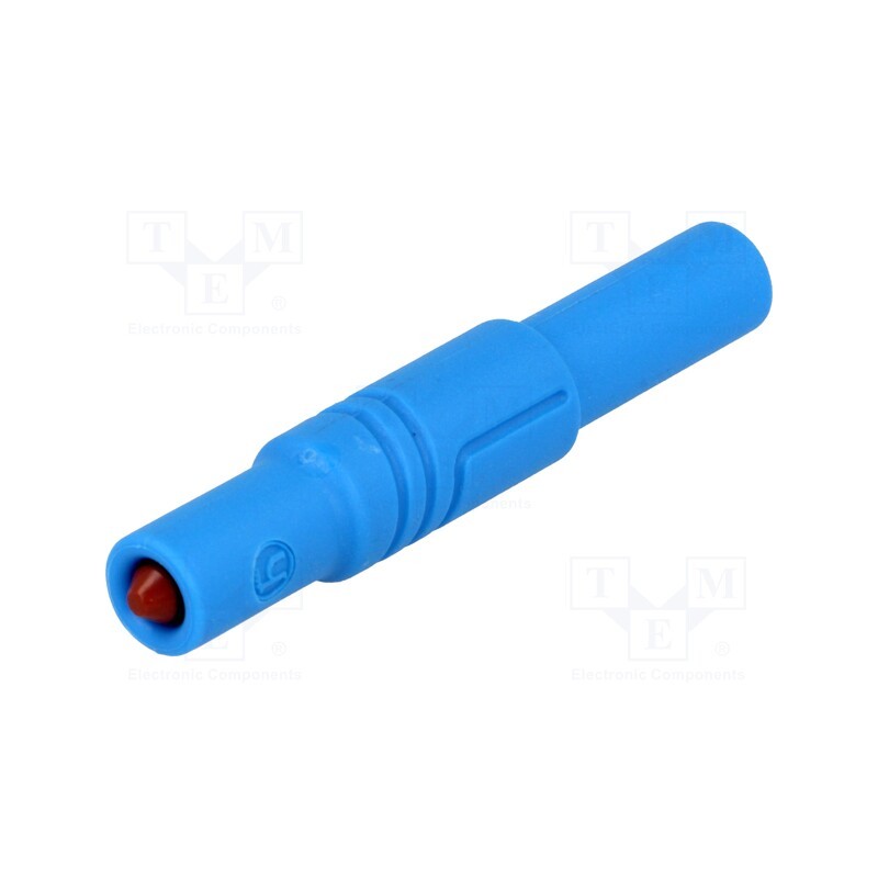 1 pcs x HIRSCHMANN T&M - LAS S G BL - Plug, 4mm banana, 24A, 1kVDC, blue, insulated,with protection, 3mΩ