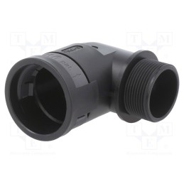 1 pcs x PMA - BVWD-M329GT - 90° angled connector, Thread: metric,outside, polyamide 6, black