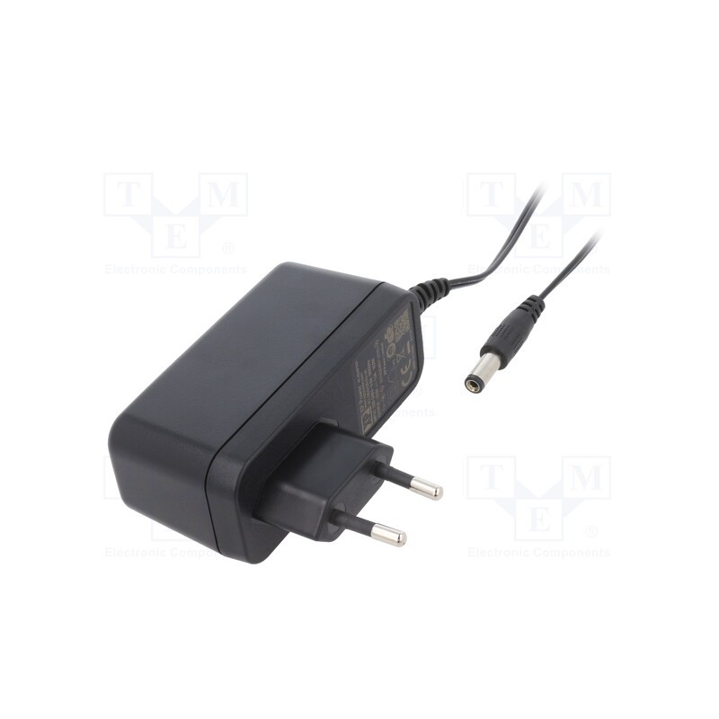 1 pcs x XP POWER - VEL18US120-EU-JA - Power supply: switched-mode, plug, 12VDC, 1.5A, 18W, Plug: EU, 85%