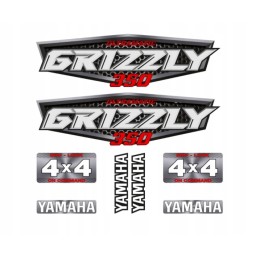 Set of Yamaha Grizzly 350 stickers, silver