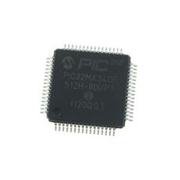 1 pcs : PIC32MX340F512H-80I/PT - 32-bit Microcontrollers - MCU 512KB Flash 32KBRAM 80MHz 10B ADC DMA