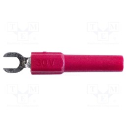 1 pcs x MUELLER ELECTRIC - BU-30211-2 - Fork terminals, banana 4mm plug,fork terminal, 60VDC, 36A, red