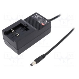1 pcs x MEAN WELL - GE40I09-P1J - Power supply: switched-mode, plug, 9VDC, 3.3A, 29.7W, Out: 5,5/2,1
